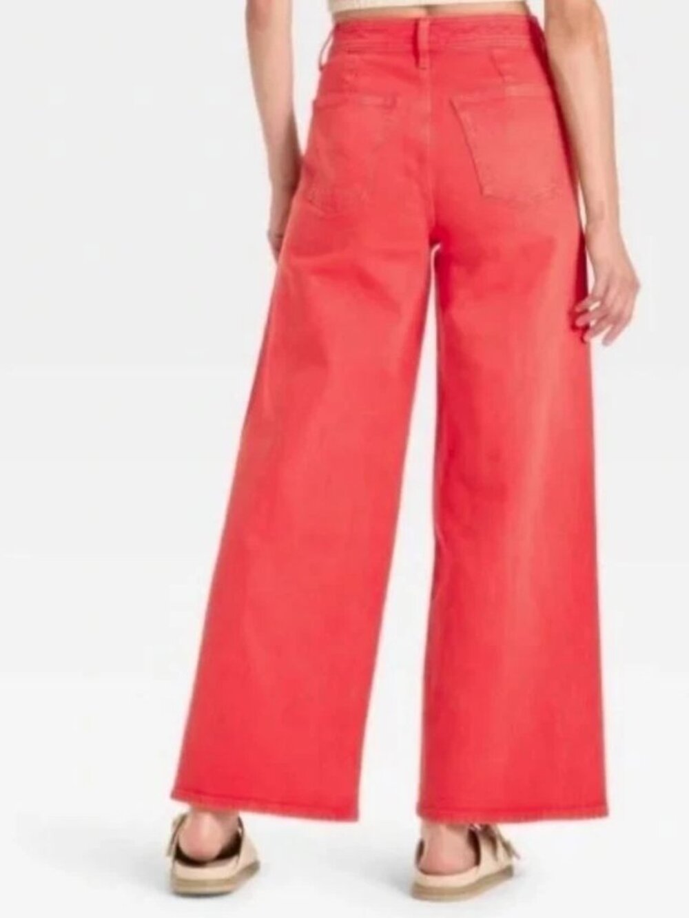 Women's Universal Thread Size 8 High Rise Red Sailor Wide Leg Ankle Jeans - Picture 3 of 5